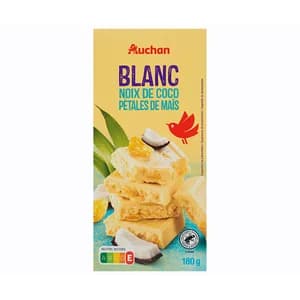 PRODUCTO ALCAMPO Chocolate blanco con coco 180 g.