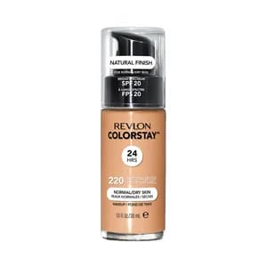 REVLON Colorstay Tono 220 Natural beige Base de maquillaje líquida y de larga duración, para pieles normales a secas.