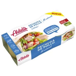 ALDELÍS Pechuga de pollo, conserva al natural 2 x 80 g.