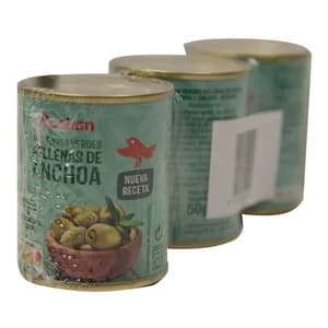 PRODUCTO ALCAMPO Aceitunas verdes manzanillamini bar rellenas de anchoa 3 uds x 50 g.
