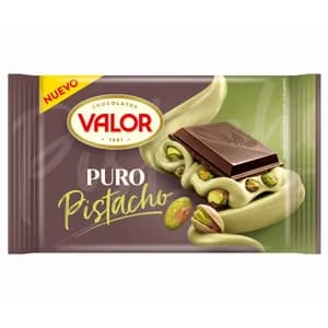 VALOR Chocolate puro relleno de pistacho 150 g.