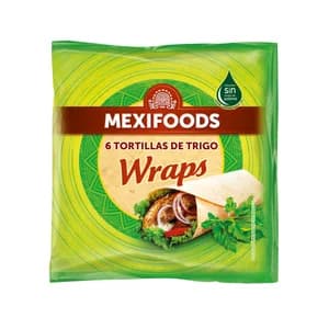 MEXIFOODS Tortillas de trigo MEXIFOODS WRAPS 6 uds, 370 g.