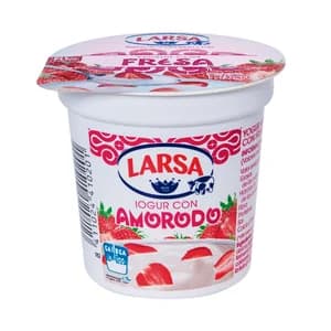 LARSA Yogur natural con trozos de fresas 125 g.