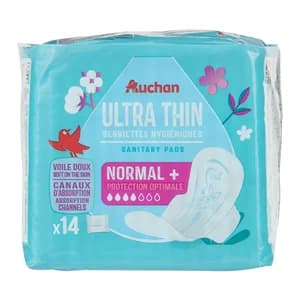 PRODUCTO ALCAMPO Compresas normal+, super finas y con alas 14 uds.