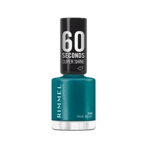 RIMMEL 60 Second super shine tono 104 True blue Esmalte de uñas de secado rápido.