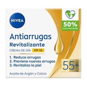 NIVEA 55+ Crema de día revitalizante para piel madura (+55 años), con FPS 15 50 ml.