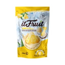 IT FRUIT Piña cubierta de chocolate con blanco y coco rallado 100 g.