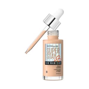 MAYBELLINE Super stay skin tint tono 10 Base de maquillaje fluida enriquecida con vitamina C.