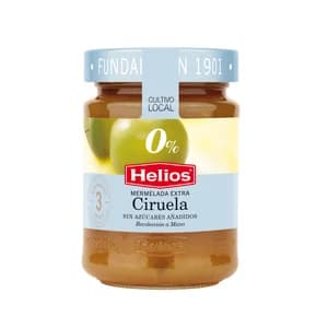 HELIOS Mermelada de ciruela, sin azúcar añadido 280 g.
