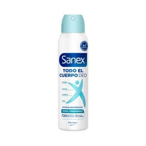SANEX Total freshness Desodorante en spray unisex para todo el cuerpo (manos, axilas, zonas íntimas ...) 150 ml.