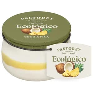 PASTORET Yogur con coco y piña ecológicos 135 g.