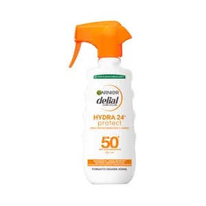 DELIAL Hydra 24h protect Protector solar en spray para rostro y cuerpo, con FPS 50+ (muy alto) de Garnier 300 ml.
