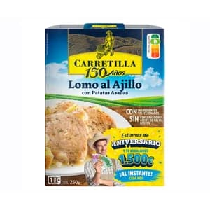 CARRETILLA Lomo al ajillo con patatas asadas 250 g.