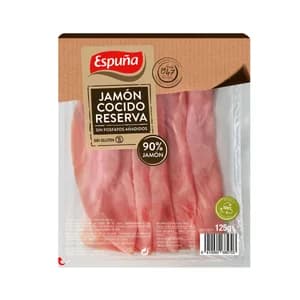 ESPUÑA Jamón cocido reserva sin fosfatos añadidos, ni gluten 120 g.