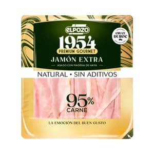 EL POZO 1954 Premium gourmet Jamón extra asado con madera de haya, cortado en lonchas 130 g.