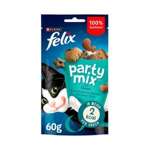 FELIX Snacks para gatos a base de salmón, pescado blanco y trucha FELIX PARTY MIX 60 g.