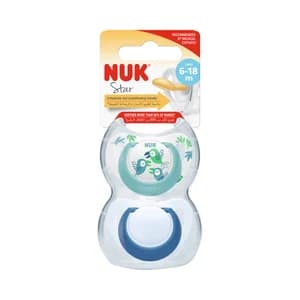 Chupetes con tetinas anatómicas de silicona, para bebés de 6 a 18 meses NUK Star 2 uds.