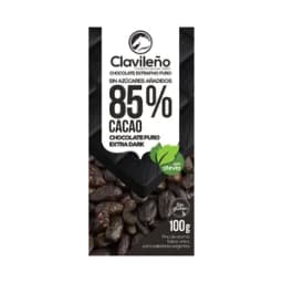 CLAVILEÑO Chocolate negro sin azúcar añadido 100 g.