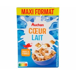 AUCHAN Cereales rellenos de leche 650 g.