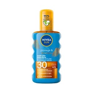 NIVEA Sun protege & broncea Aceite solar con acción protectora y activadora del bronceado, con factor de protección 30 (alto) 200 ml.