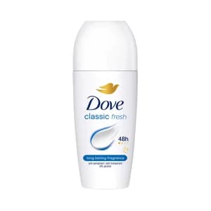 DOVE Classic fresh Desodorante roll on para mujer con protección antitranspirante hasta 48 horas 50 ml.