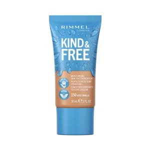 RIMMEL Kind & free Tono 150 Rose Vainilla Base de maquillaje hidratante para un acabado radiante y saludable, 30 ml.