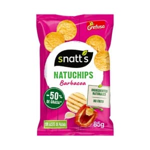 SNATT"S Snack de cereales NatuChips salsa barbacoa SNATT"S GREFUSA, bolsa 85g