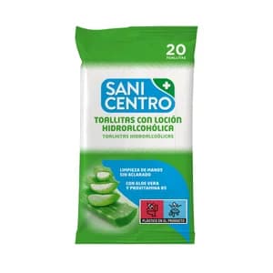 SANICENTRO Toallitas hidroalcohólicas para la limpieza de manos 20 uds.