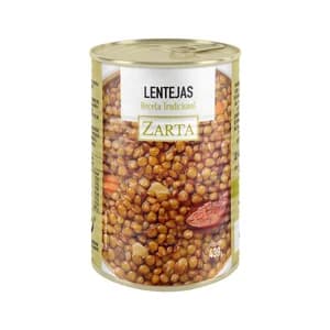ZARTA Lentejas con chorizo en conserva 430 g.