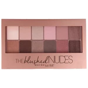 MAYBELLINE The nudes palette Paleta de sombras de ojos con 12 tonos de larga duración con acabados mates y satinados, incluye aplicador.