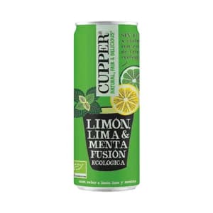 CUPPER Fusión Bebida ecológica con sabor a limón, lima y menta lata 25 cl.