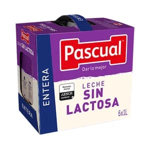 PASCUAL Leche entera sin lactosa procedente de vacas con bienestar garantizado 6 x 1 l.
