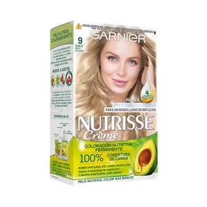 GARNIER Tinte de pelo permanente color rubio muy claro, tono 9 GARNIER Nutrisse créme.