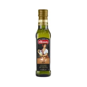 LA ESPAÑOLA Aceite de oliva virgen extra al ajo botella de cristal de 250 ml.