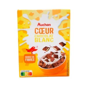 PRODUCTO ALCAMPO Cereales con chocolate, rellenos de chocolate blanco 400 g.