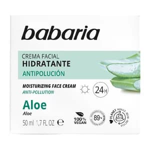 BABARIA Crema facial de día hidratante y antipolución con aloe vera 50 ml.