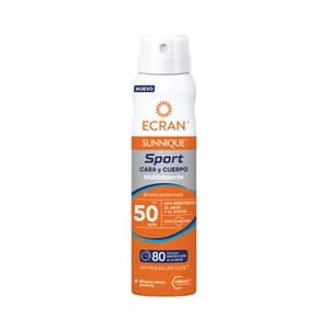 ECRAN Sunnique sport Bruma protectora solar para cara y cuerpo con FPS 50 (muy alto) 75 ml.