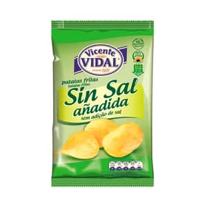 VICENTE VIDAL Patatas fritas sin sal añadida VICENTE VIDAL 140 g.