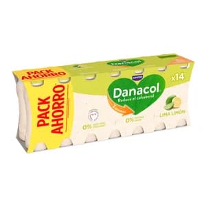 DANACOL Yogurt líquido sabor lima - limón, que ayuda a controlar el colesterol 14 x 96 ml.