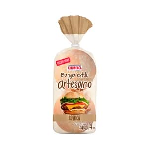 BIMBO Pan hamburguesa artesano rústica 4 uds 240 g.