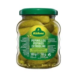 KÜHNE Pepinillos pequeños agridulces de primera calidad frasco de 110 g.