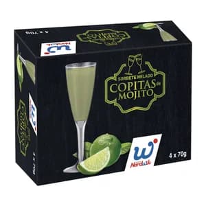 NORDWIK Copitas de sorbete de helado de mojito 4 x 70 g.