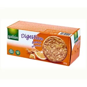 GULLÓN Galleta digest avena-naranja 265 g.