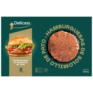 DELICASS Hamburguesas de solomillo de pato 2 x 100 g.