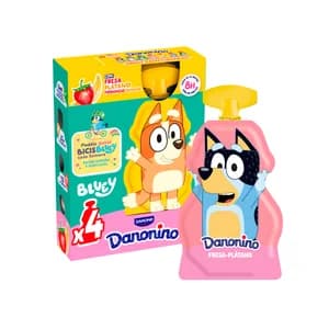 DANONINO Leche fermentada con fresa y plátano, calcio y vitamina D 4 x 70 g.