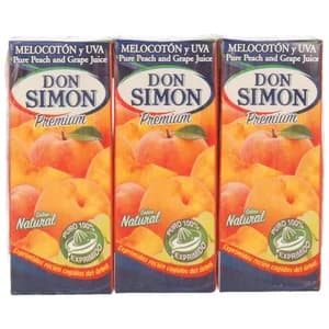 DON SIMON Zumo exprimido de melocotón y uva sin pulpa DON SIMON pack 3 uds x 20 cl.