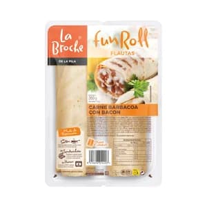 LA BROCHE Flautas rellanas de carne a la barbacoa con bacon LA BROCHE Funroll 2 x 130 g.