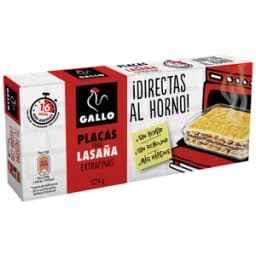GALLO Pasta lasaña placas precocidas 18 uds x 200 g.