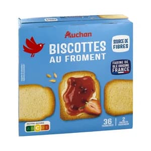 PRODUCTO ALCAMPO Biscotes de trigo en sobres de 2 uds 300 g.