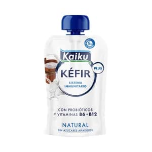 KAIKU Plus Bolsita (pouch) de kéfir líquido natural, con probióticos y vitaminas B6 + B12 110 g.